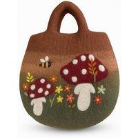 KDMD Women's Whimsical Mushroom Garden Felted Bag - Handcrafted & Durable