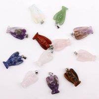KDMD Women's 12 Assorted Gemstone Mini Angel Pendants - Elegant Jewelry & Keepsakes