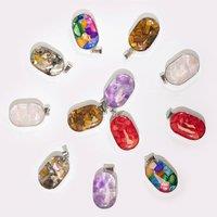 KDMD Women's 12 Assorted Gemstone & Shell Steel Cased Pendant Set for Jewelry