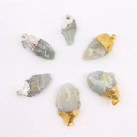 KDMD Women's 6 Assorted Indian Jade Gemstone Pendants in Gold & Silver Plating
