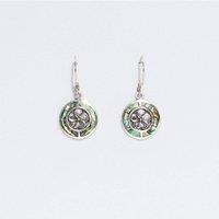 KDMD Women's Shell & Silver Frangipani Earrings with Abalone Inlays