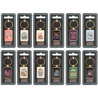 KDMD Women's Set of 12 Steven Rhodes Enamel Keyrings - Retro Gift Collection