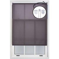 Furnished Dark Grey Daylight Roller Blinds with Metal Fittings - Trimmable Window Shade | Size: 95 cm width x 210 cm drop