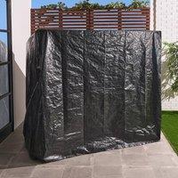 OHS Garden Swing Bench Cover Outdoor Plastic with Drawstring Heavy Duty in Black