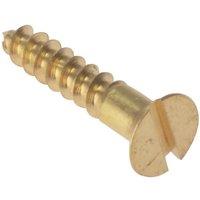 Forgefix Wood Screw Slotted Csk Solid Brass 5/8In X 6 Box 200 in Gold