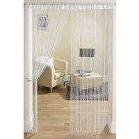 Tyrone Textiles 'Glam' Metallic String Curtain Panels Pair with Rod Pocket Header in White | Size: 90 cm width x 200 cm drop