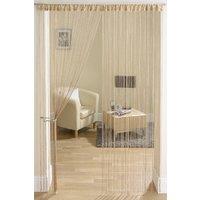 Tyrone Textiles 'Glam' Metallic String Curtain Panels Pair with Rod Pocket Header in Light Brown | Size: 90 cm width x 200 cm drop