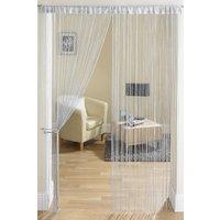 Tyrone Textiles 'Glam' Metallic String Curtain Panels Pair with Rod Pocket Header in Grey | Size: 90 cm width x 200 cm drop