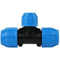 John Guest MDPE Compression Reducing Tee (Branch Reduced) - 32mm x 32mm x 25mm in Blue