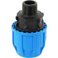 John Guest MDPE Compression Male Thread Adaptor - 25mm x 1" in Blue