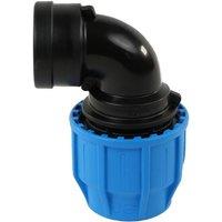 John Guest MDPE Compression Female Threaded Elbow - 25mm x 3/4 in Blue