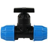 John Guest MDPE Compression Stop Tap - 25mm in Blue