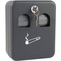 BARGAINS-GALORE Wall Mounted Outdoor Ash Tray Lockable Weather Resistant Ash Bin Safe in Black