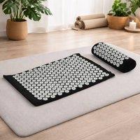 Gr8 Home Acupressure Mat & Pillow Set for Back Relief in Black