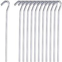 BARGAINS-GALORE 50 X Alloy Steel Long Tent Pegs 9' 23cm Camping Gazebos Tarps Tents in Metallic Silver