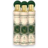 French Arabian Perfume Areeba Air Freshener 300ml 3 Pack Arabic Fragrance Vanilla Musk Scent in Cream