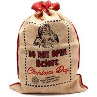 KDMD Do Not Open Before Christmas Jute Sack - Festive Gift Storage in Brown