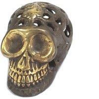 KDMD Vintage Brass Skull Ornament - Small Fengshui Decor for Home & Spa in Gold