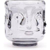KDMD Midnight Grey Buddha Faces Candle Jar - Elegant Meditation Decor