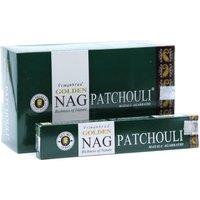 KDMD 15g Golden Nag Patchouli Incense Sticks for Meditation & Relaxation in Dark Green