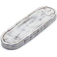 KDMD Large Whitewash Incense Tray 30x10cm - Handcrafted & Elegant in White | Size: 30x10 cm