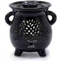 KDMD Tree of Life Black Cauldron Oil Burner for Aromatherapy & Decor