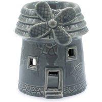 KDMD Grey Windmill Oil Burner - Rustic Diffuser & Wax Melt Warmer