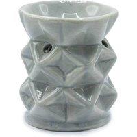 KDMD Grey Geometric Oil Burner - Stylish Fragrance Dispenser & Decor