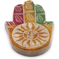 KDMD Sun Face Soapstone Hamsa Incense Holder - Handcrafted Decorative Decor