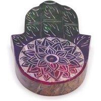 KDMD Lotus Flower Soapstone Hamsa Incense Holder - Elegant & Secure Design