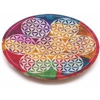 KDMD Flower of Life Soapstone Incense Holder - 7-Stick Disc Decor
