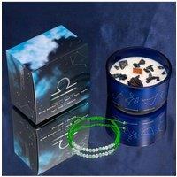 KDMD Libra Zodiac Crystal Candle & Gemstone Bracelet - Balance & Harmony in Blue