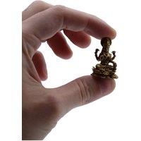 KDMD Brass Laxmi Miniature Statue - 30mm, 11gms, Prosperity & Spirituality in Bronze