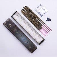 KDMD Lapis Crystal Scents Musk Smudge Incense Set with Lapis Lazuli Chips in Brown