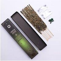 KDMD Jade Crystal Scents Spicy Smudge Incense with Jade Chips, 10 Sticks in Brown