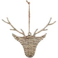 KDMD Noel Collection Wicker Hanging Reindeer - Rustic Holiday Decor in Brown