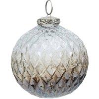 KDMD Coffee Ombre Glass Bauble - Elegant Holiday Ornament Collection in White