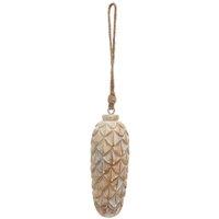 KDMD Antique White Wash Large Pine Cone Bauble for Winter Decor in Brown