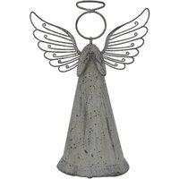 KDMD Rustic Metal Standing Angel Decor for Home & Spiritual Spaces in Grey