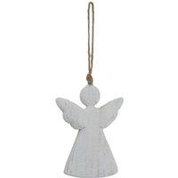 KDMD Whitewashed Rustic Angel Ornament - Celestial Home Decor in White