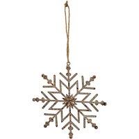 KDMD Rustic Hanging Snowflake Ornament - Winter Decor & Festive Centerpiece in Light Brown
