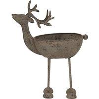 KDMD Rustic Metal Reindeer Bowl - Handcrafted Decor & Serveware in Light Brown