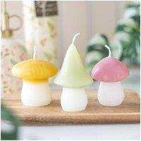 KDMD Set of 3 Pastel Mushroom Candles - Whimsical Fairy Tale Decor
