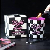 KDMD Light It Up Strawberry Vanilla Candle - Rebellious Scented Candle in Black