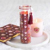 KDMD Sacred Heart Black Fig Tube Candle - 55H Scented Home Decor Gift in Red