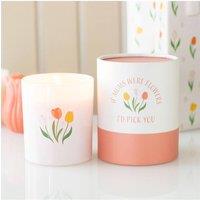 KDMD French Tulip Candle for Mum - Heartfelt Mother's Day Gift in White