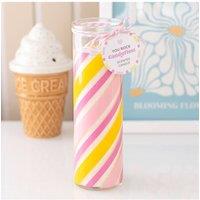 KDMD Candy Stripe Candyfloss Tube Candle - Sweet Scented Retro Decor