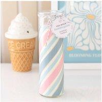 KDMD Candy Stripe Bubblegum Tube Candle - Retro Seaside Decor & Gift