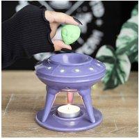 KDMD UFO Wax Burner with Lime Alien Wax Melts - Fun Home Fragrance Decor in Lavender