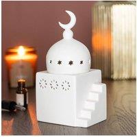 KDMD Mosque-Shaped Multi-Purpose Ceramic Burner for Fragrance & Decor in White